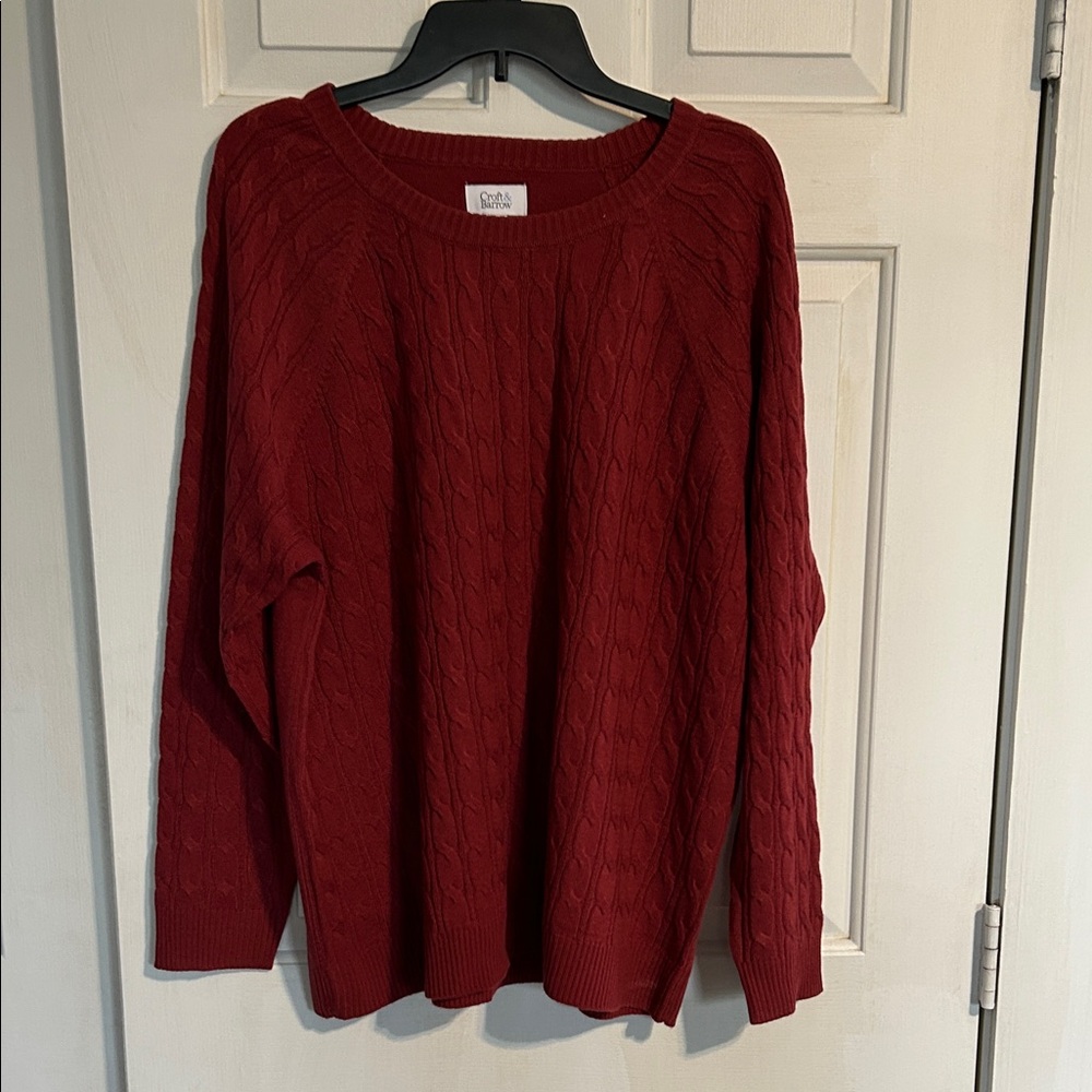 Croft & Barrow Rich burgundy Cable Knit Sweater